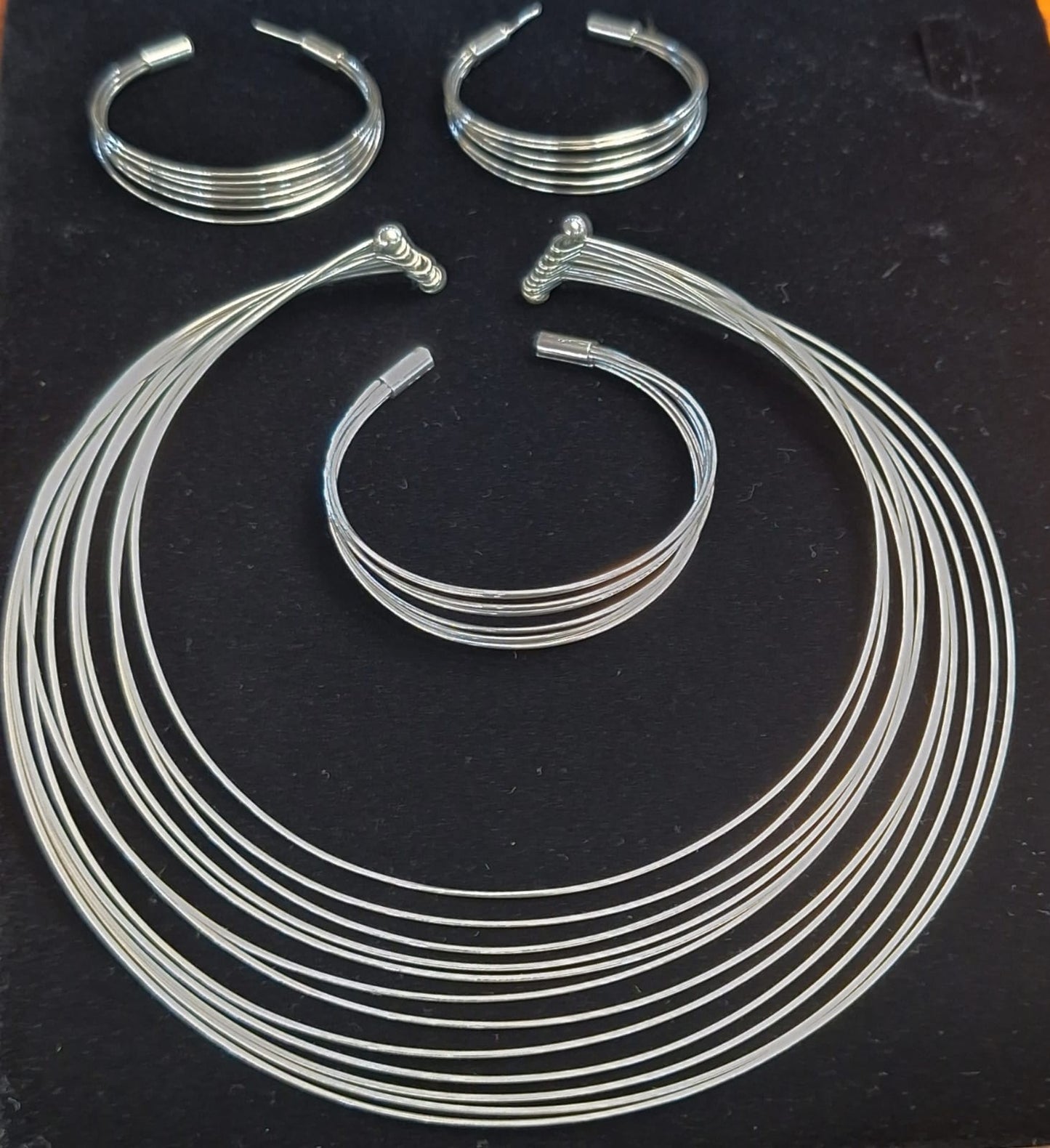 SET DE GARGANTILLA PLATA LEY 925