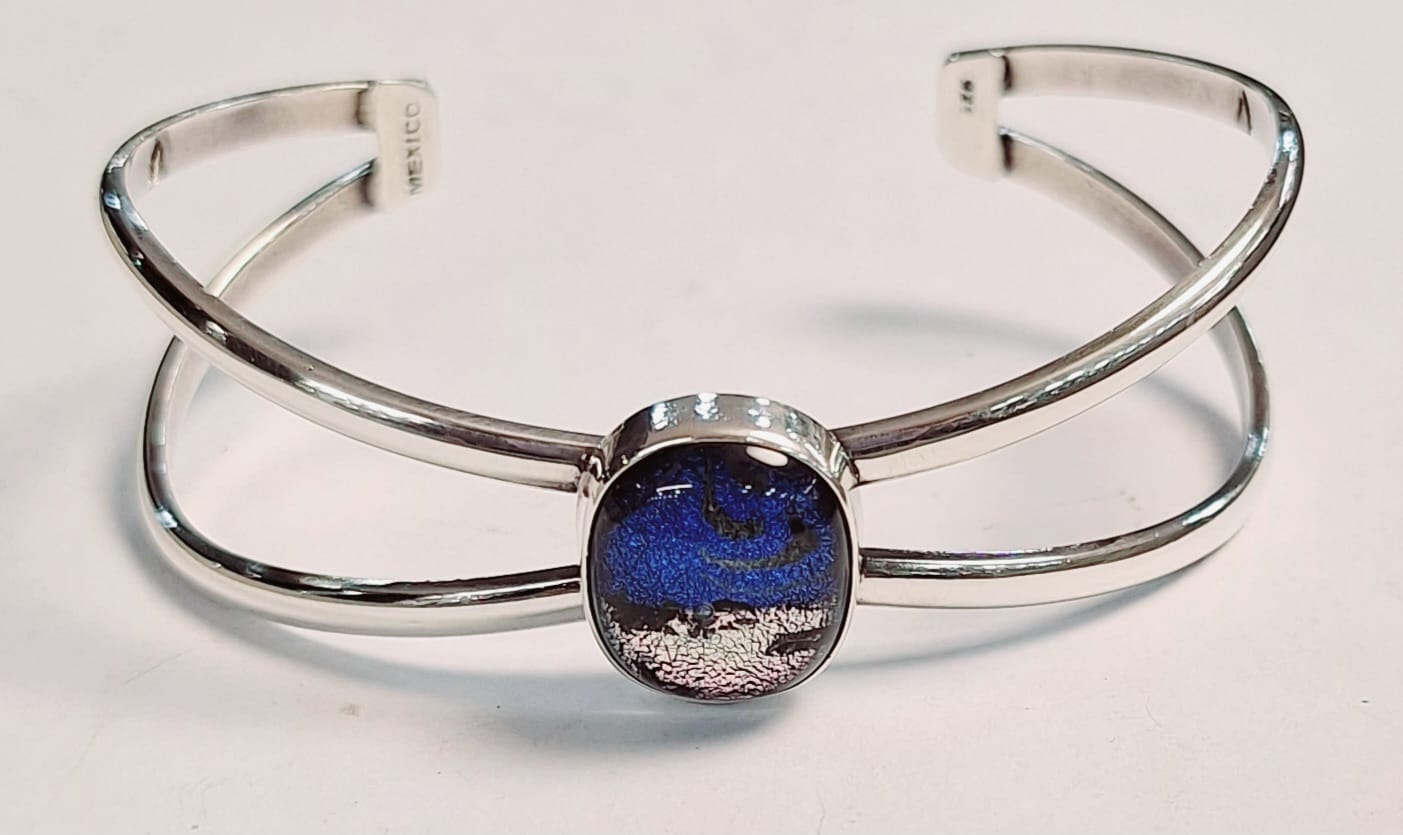 BRAZALETE CON DICROICO EN PLATA LEY 925