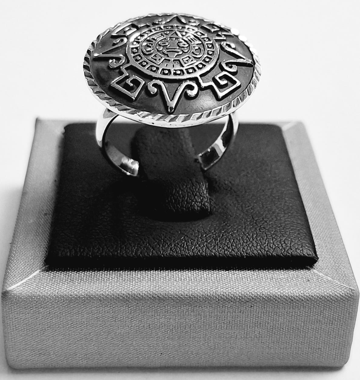 ANILLO AZTECA EN PLATA LEY 950