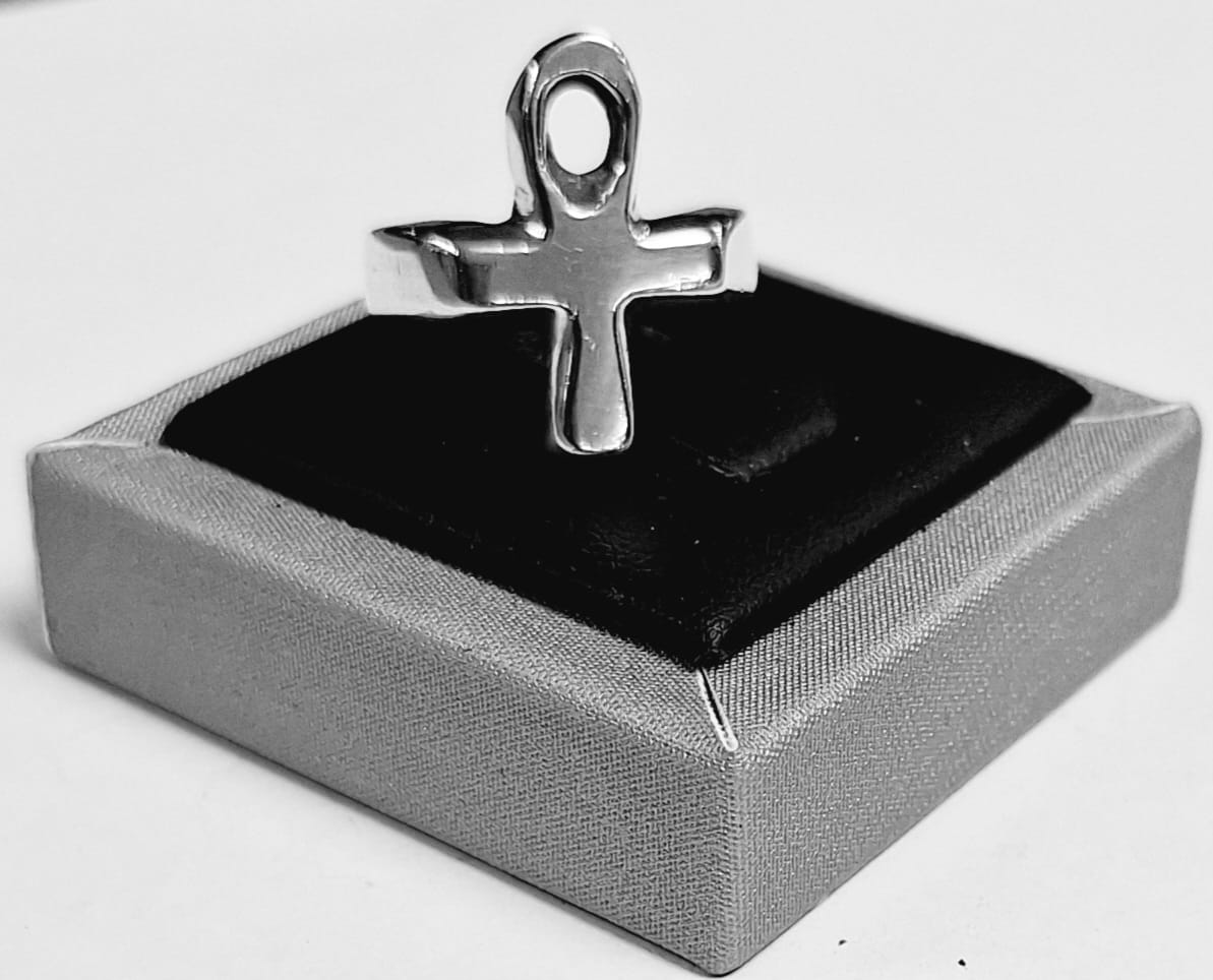 ANILLO CRUZ EGIPCIA EN PLATA LEY 925