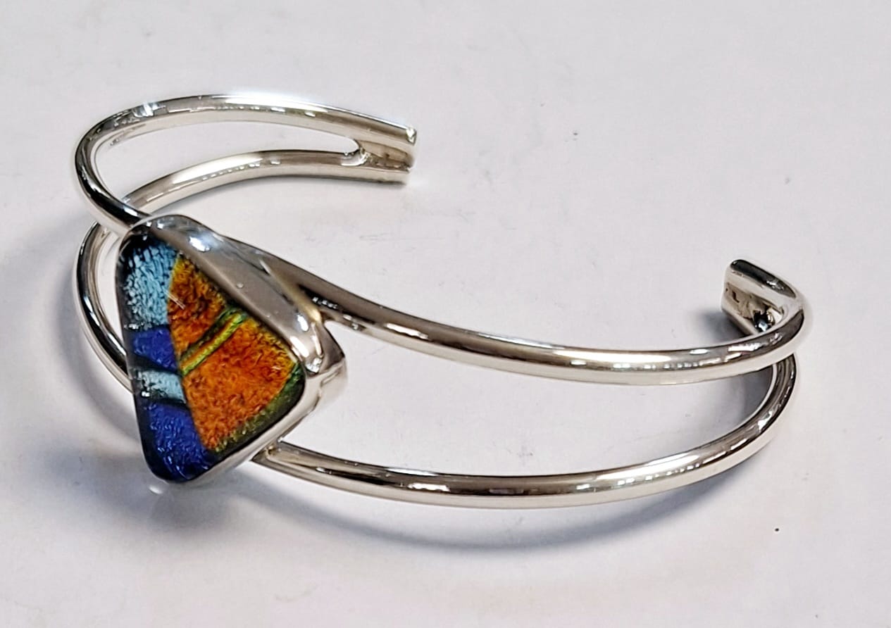 BRAZALETE CON DICROICO EN PLATA LEY 925