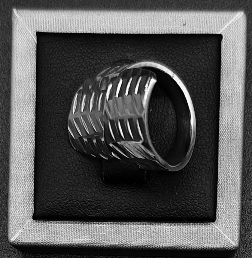 ANILLO DIAMANTADA PLATA LEY 925