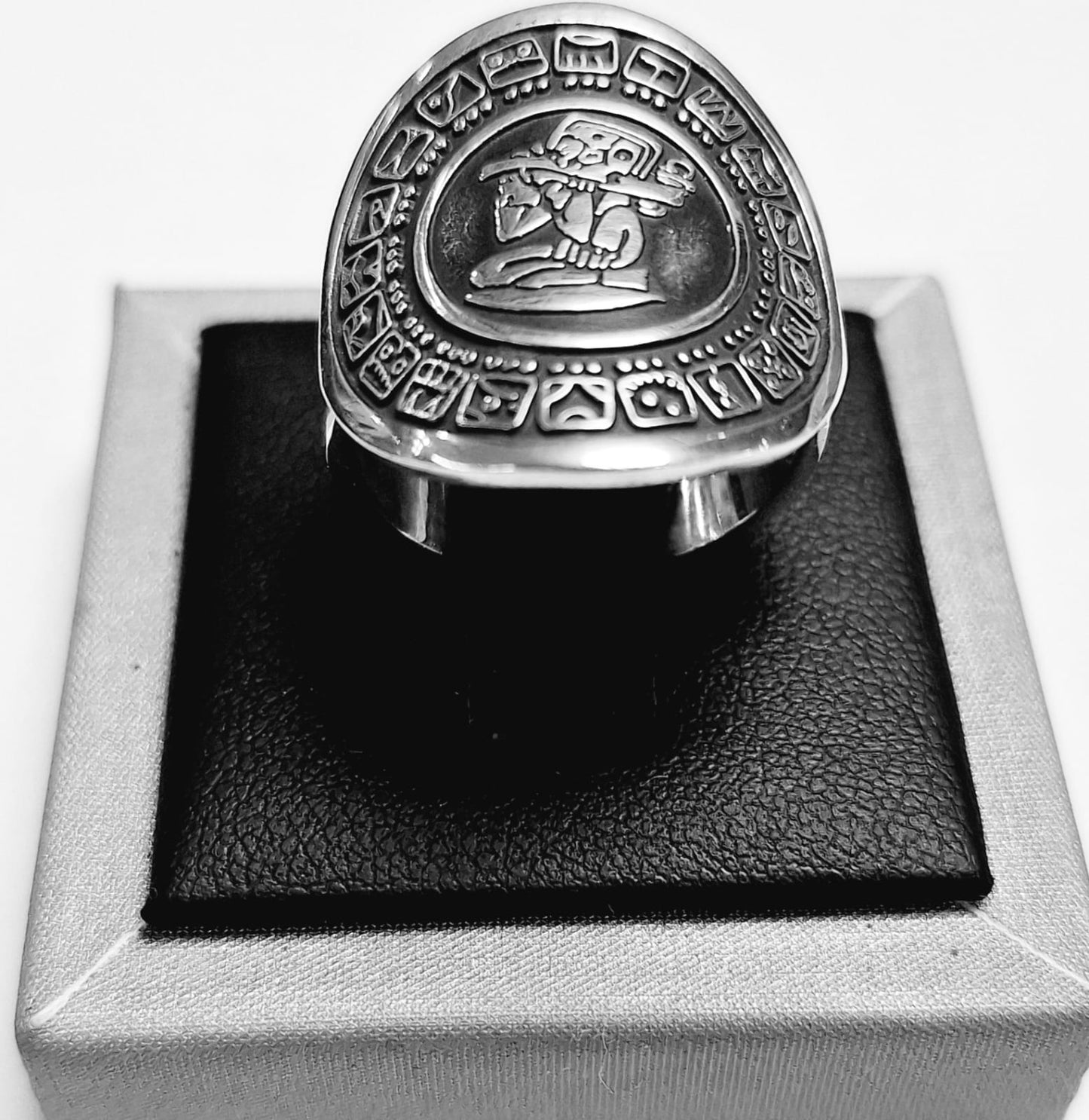 ANILLO CALENDARIO MAYA EN PLATA LEY 925