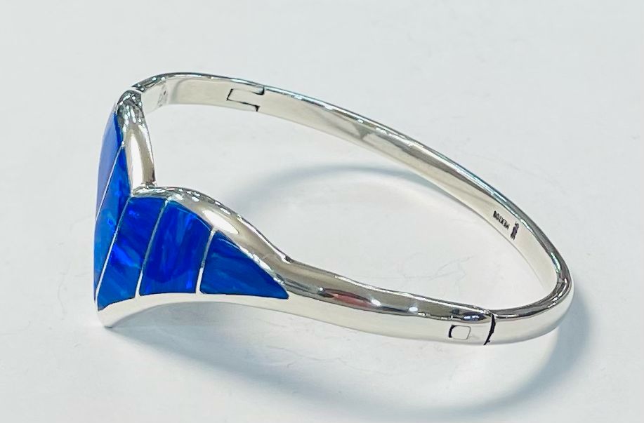 BRAZALETE CON OPALO EN PLATA LEY 925