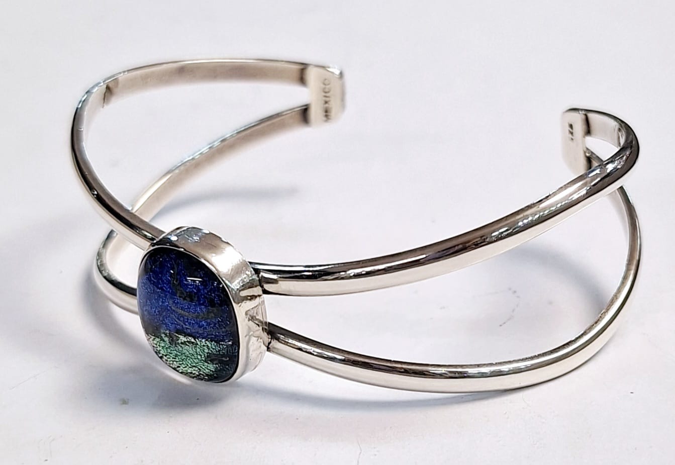 BRAZALETE CON DICROICO EN PLATA LEY 925
