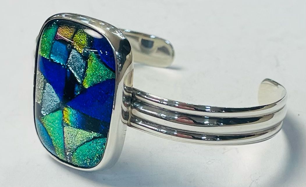 BRAZALETE CON DICROICO EN PLATA LEY 925