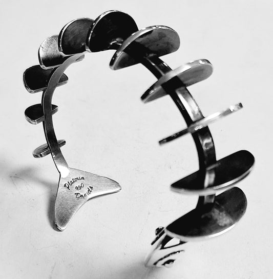 Brazalete Esqueleto en Plata Ley 950, vista frontal