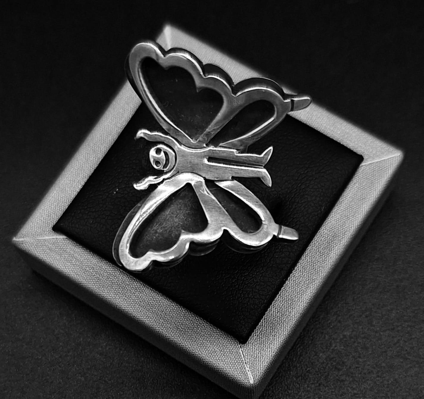 ANILLO PLATA LEY 925, MARIPOSA