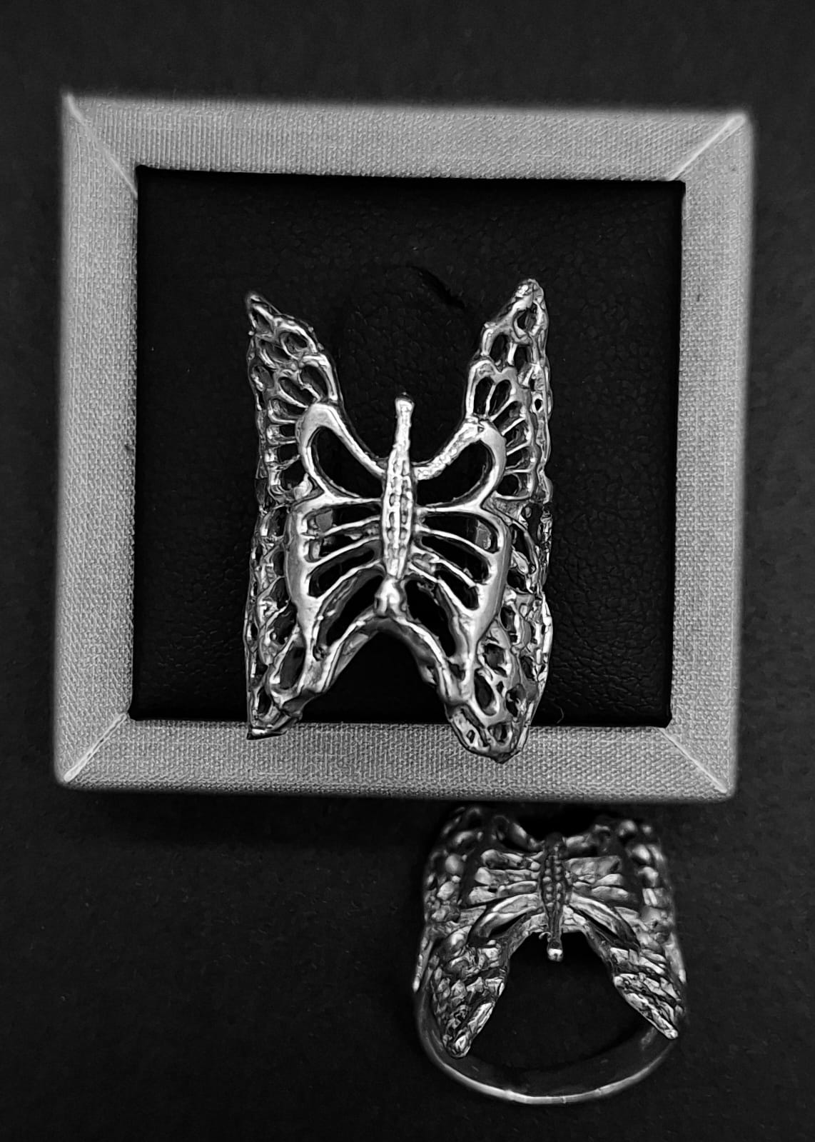 ANILLO PLATA LEY 925, MARIPOSA