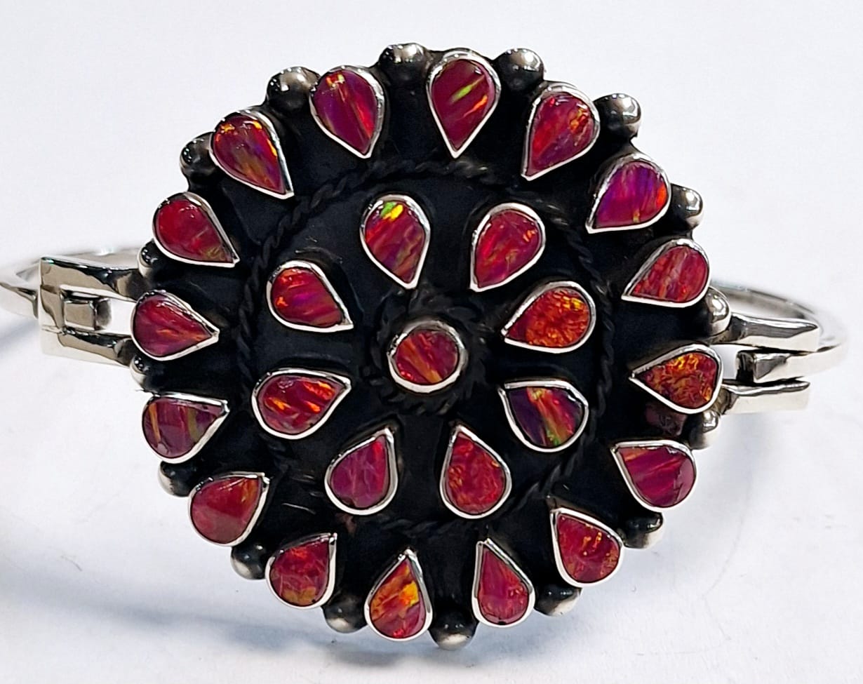 BRAZALETE CON OPALO EN PLATA LEY 925