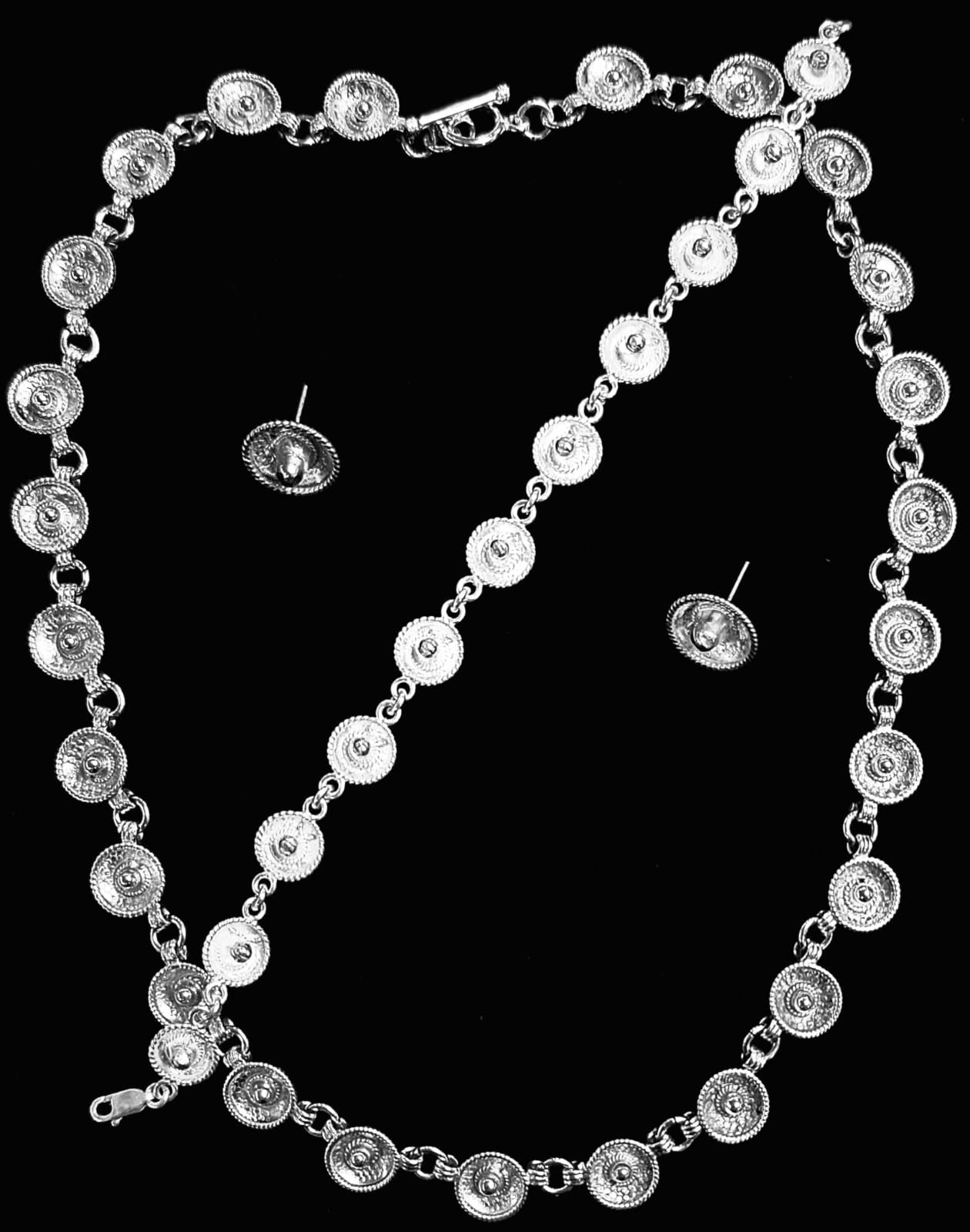 SET DE COLLAR SOMBRERO MEXICANO EN PLATA LEY 925