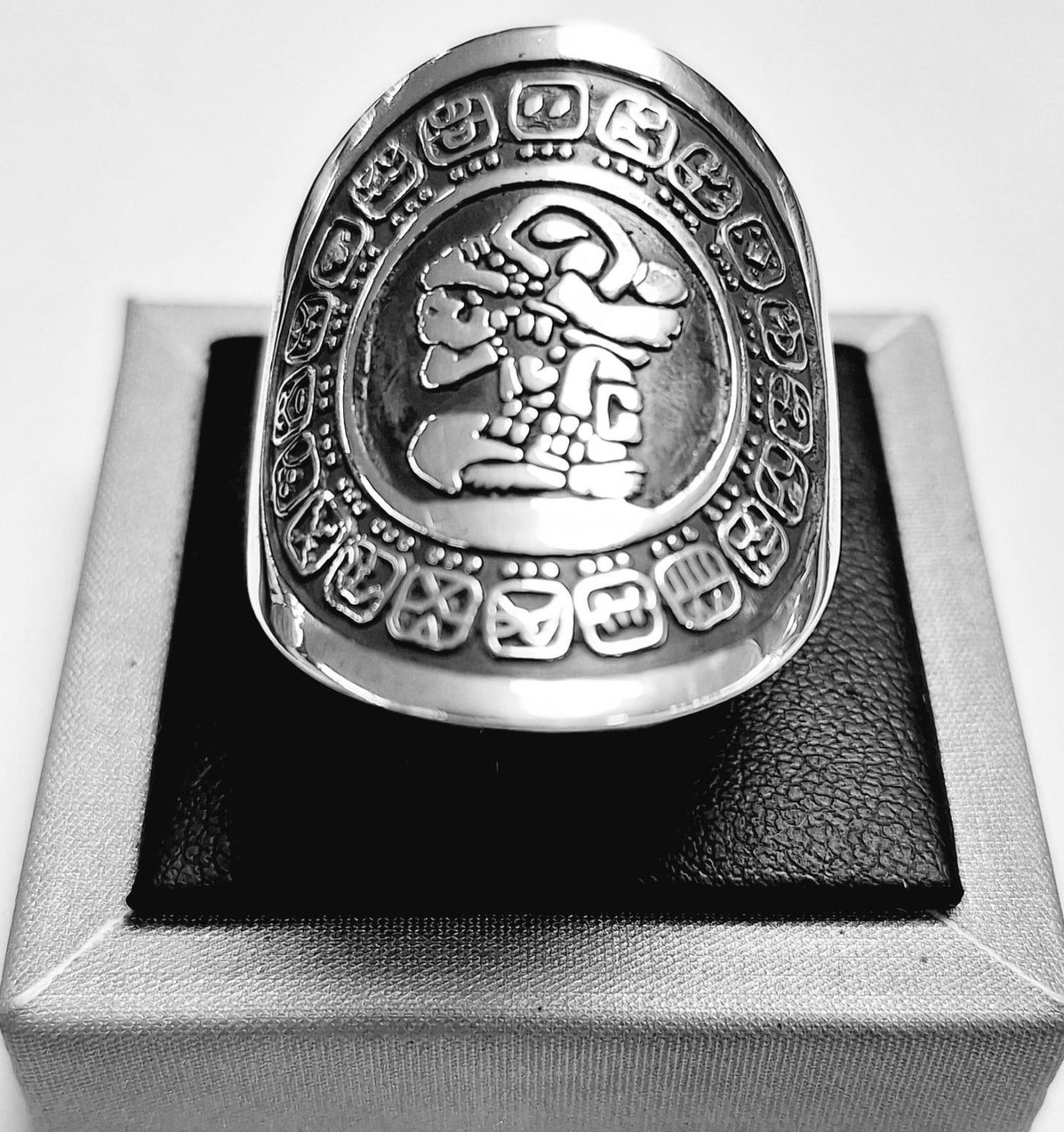 ANILLO CALENDARIO MAYA EN PLATA LEY 925