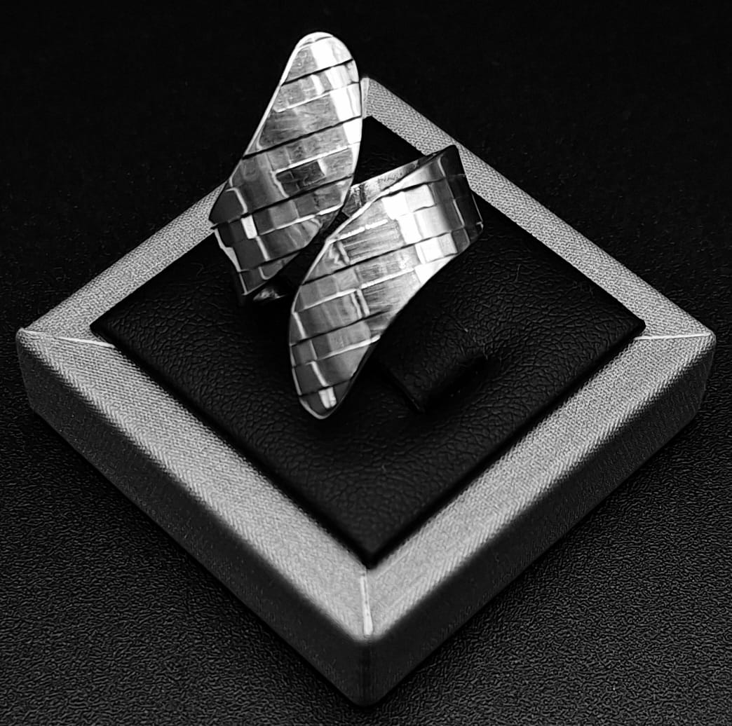 ANILLO DIAMANTADA PLATA LEY 925