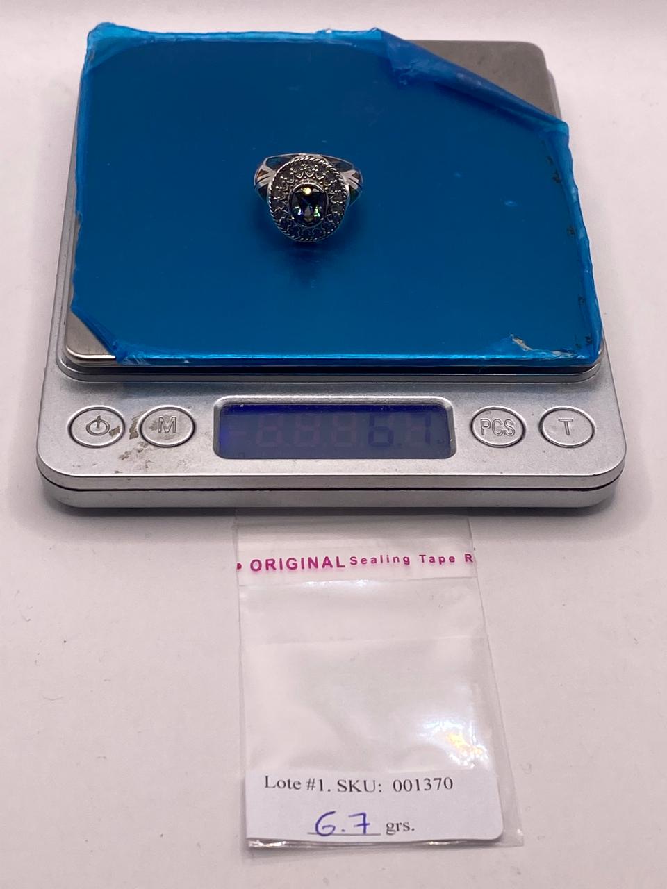Anillo Artesanal con Ópalo de Fuego y Zirconia en Plata Ley .950