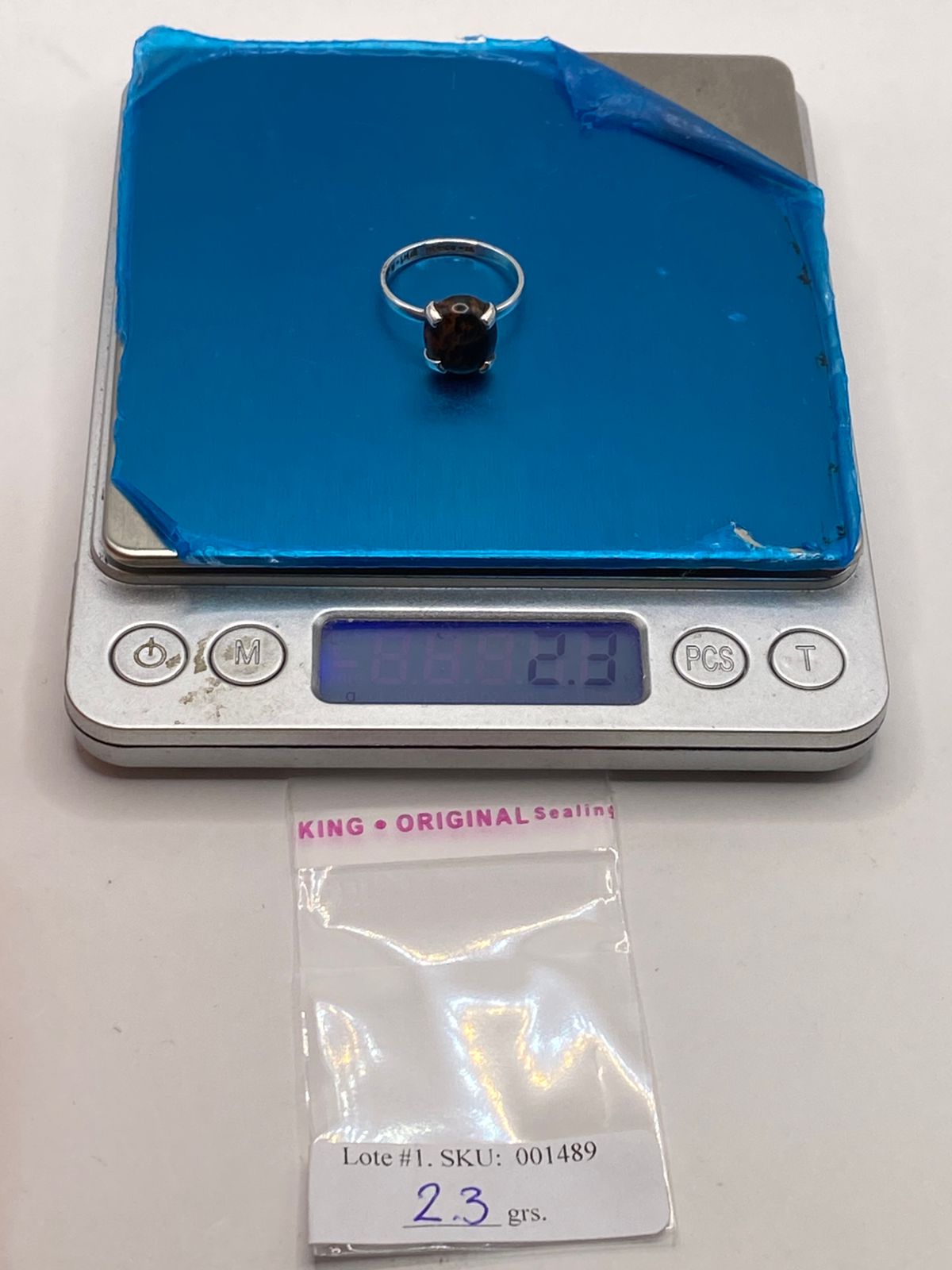Anillo Artesanal de Plata Ley 925 con Ojo de Tigre Natural
