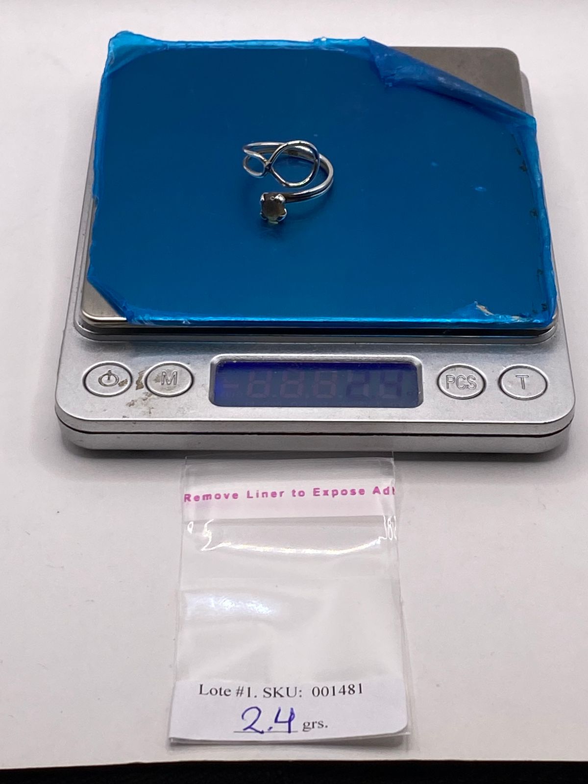 Anillo Envolvente Ajustable de Plata Ley 925 con Piedra Natural