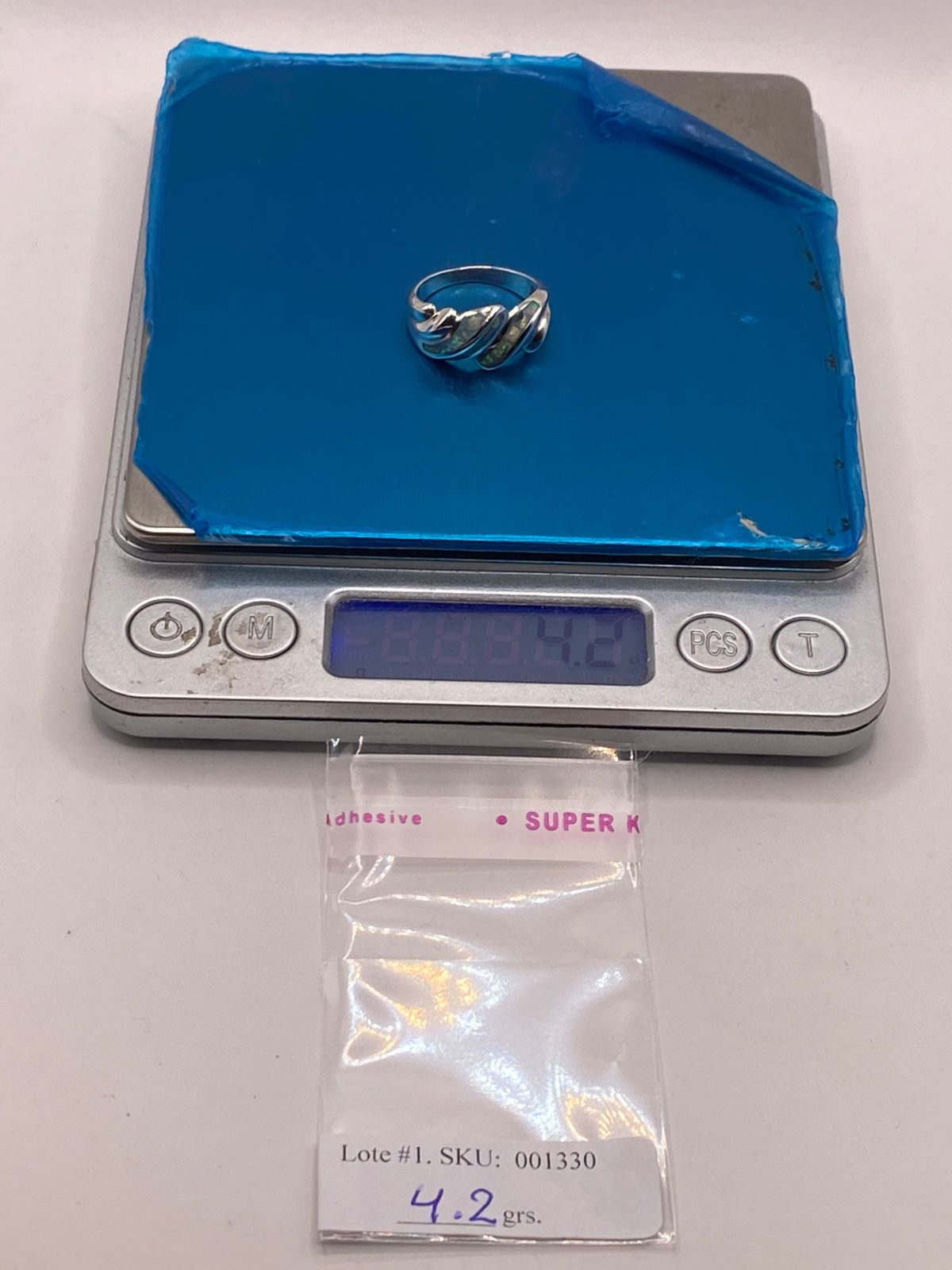 Anillo Envolvente de Plata Ley 950 con Ópalo de Fuego