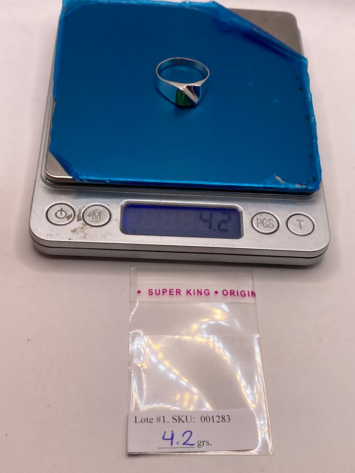 Anillo Geométrico de Plata Ley 925 con Ópalo de Fuego