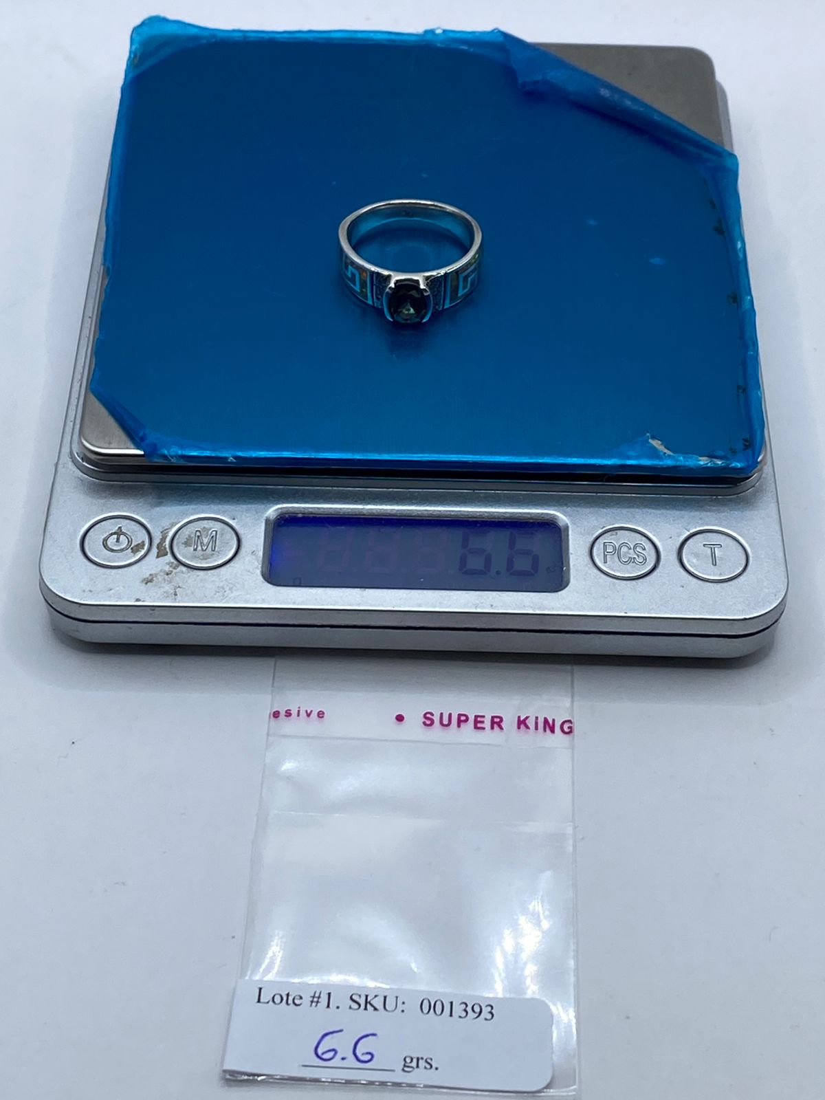Anillo Greca de Plata .950 con Ópalo de Fuego y Zirconia Multicolor
