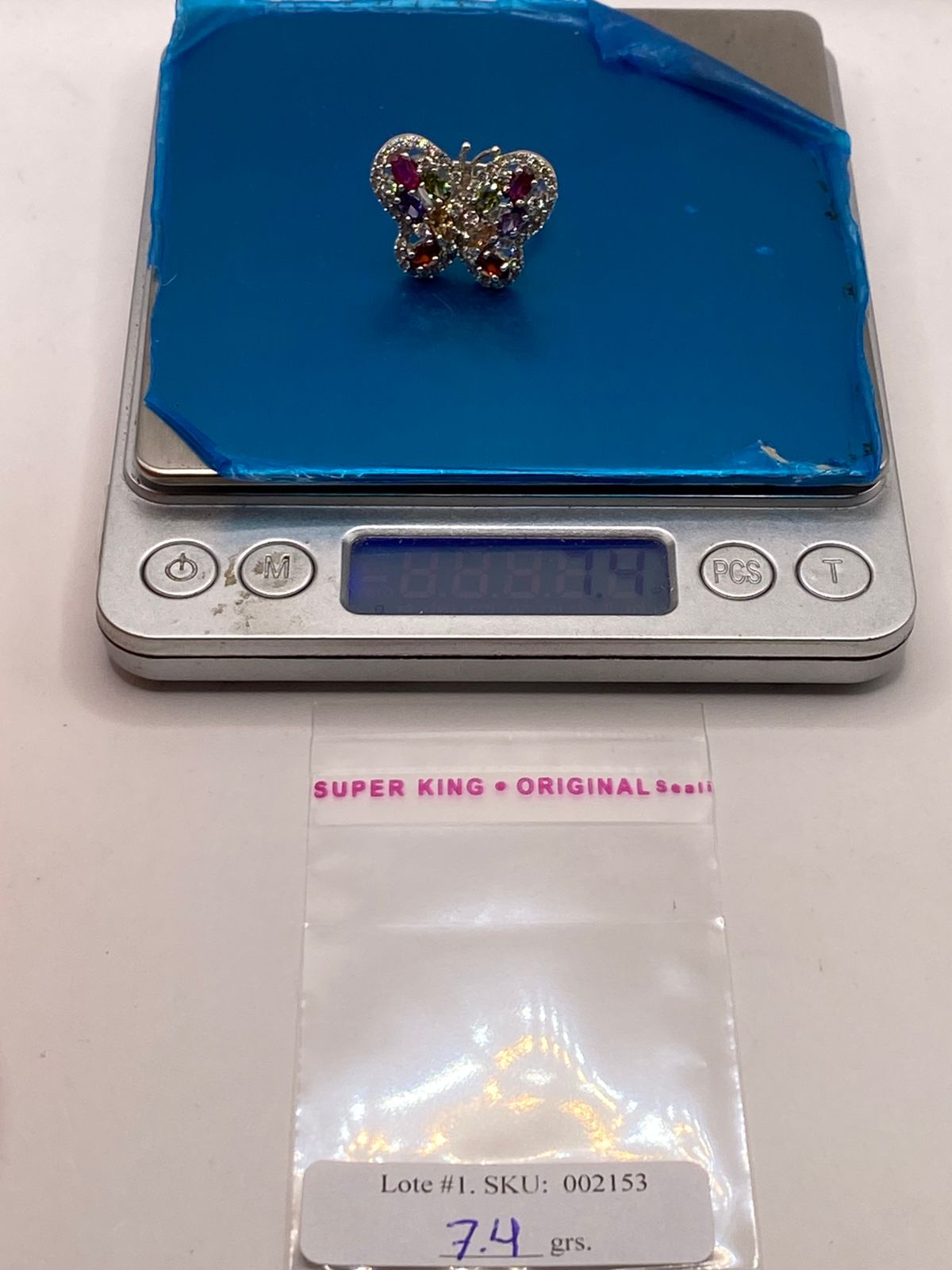 Anillo Mariposa Multicolor con Zirconias Brillantes en Plata Ley 925