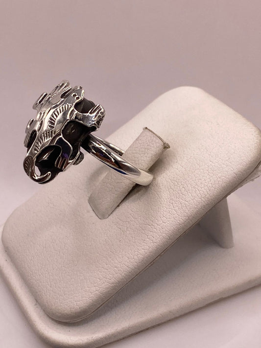 Anillo Navajo de Plata Ley 925 con Turquesa Natural, vista frontal