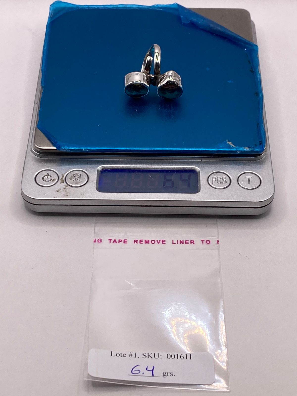 ANILLO DE PLATA LEY 925 CON ABULÓN
