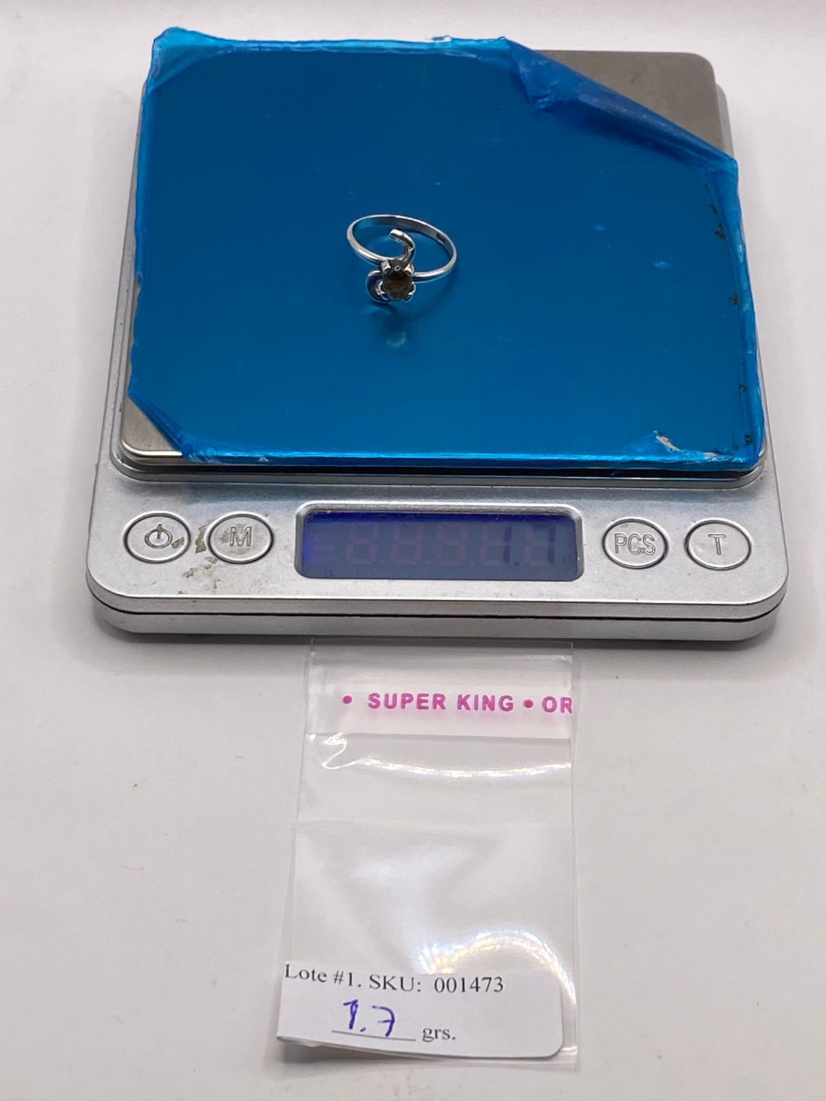Anillo de Plata Ley 925 con Ámbar Ahumado