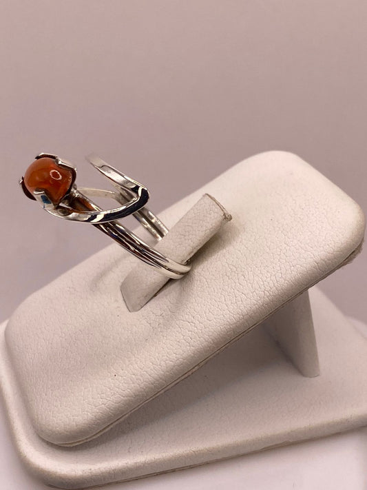 Anillo de Plata Ley 925 con Ámbar Natural, vista frontal