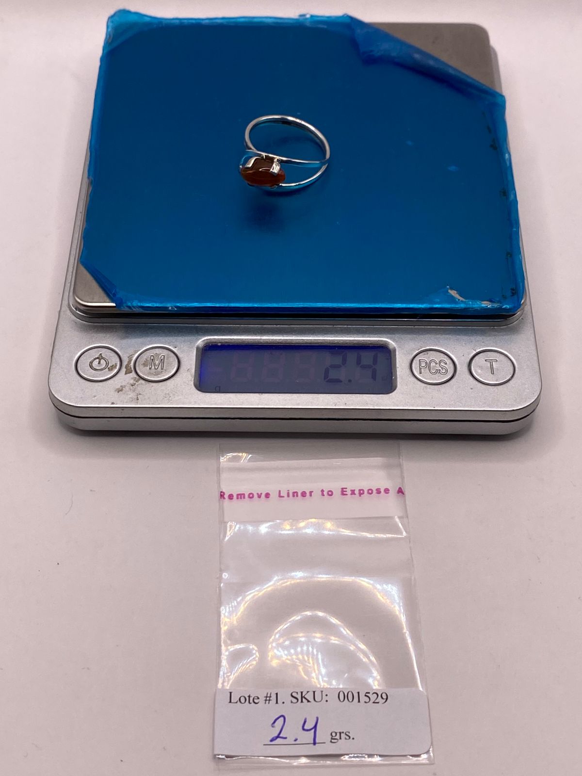 ANILLO DE PLATA LEY 925 CON ÁMBAR NATURAL