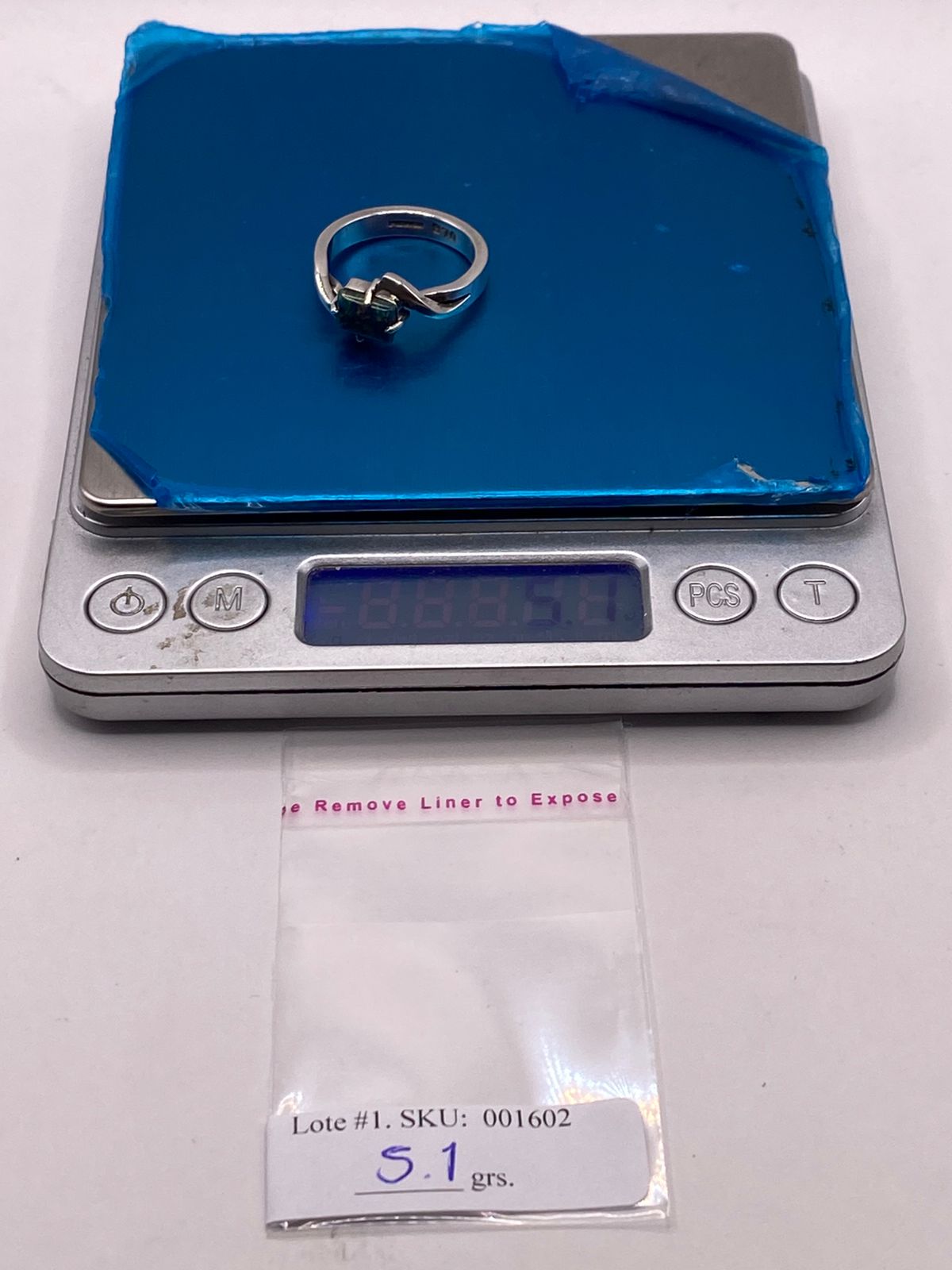 Anillo de Plata Ley 925 con Ópalo Azul
