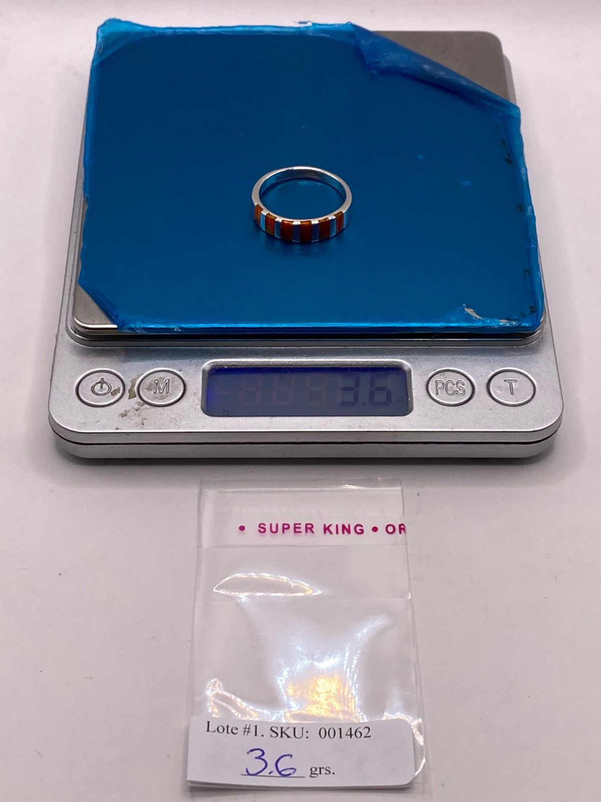 Anillo de Plata Ley 925 con Ópalo de Fuego Naranja