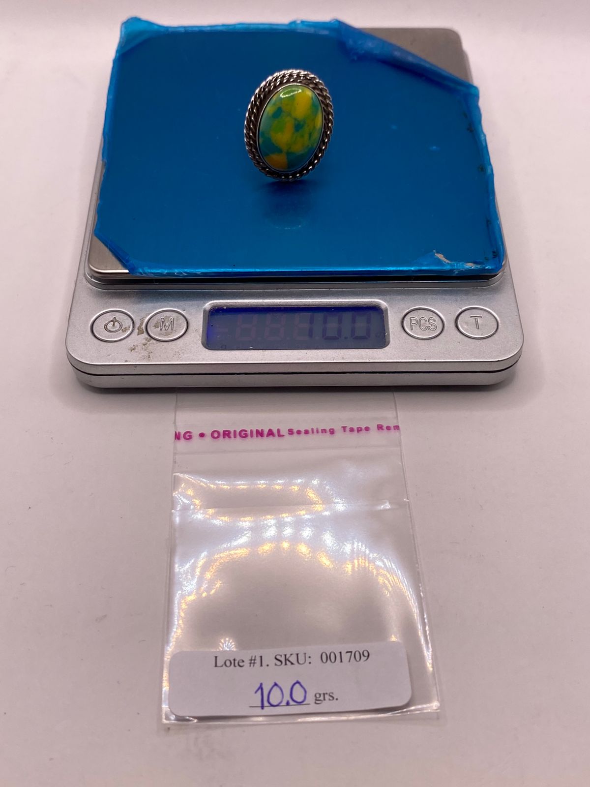 ANILLO DE PLATA LEY 925 CON TURQUESA MULTICOLOR