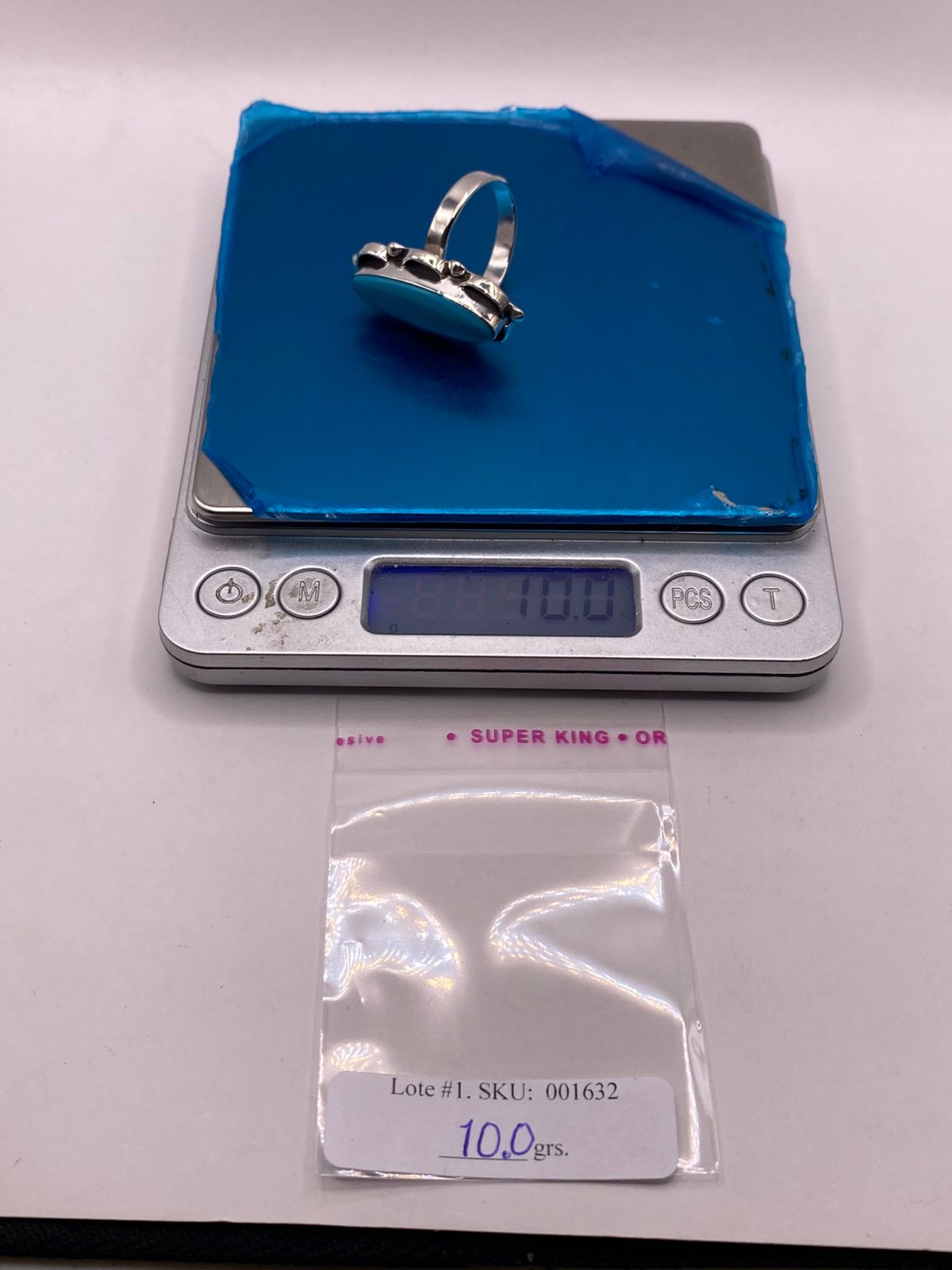 Anillo de Plata Ley 925 con Turquesa Natural