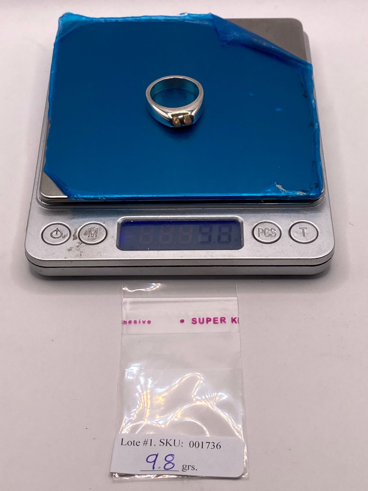 Anillo de Plata Ley 950 con Ópalo de Fuego