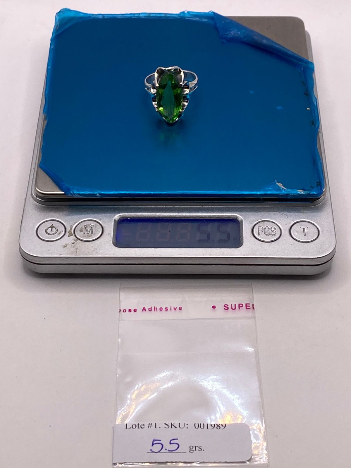 Anillo de Plata 925 con Zirconia Verde