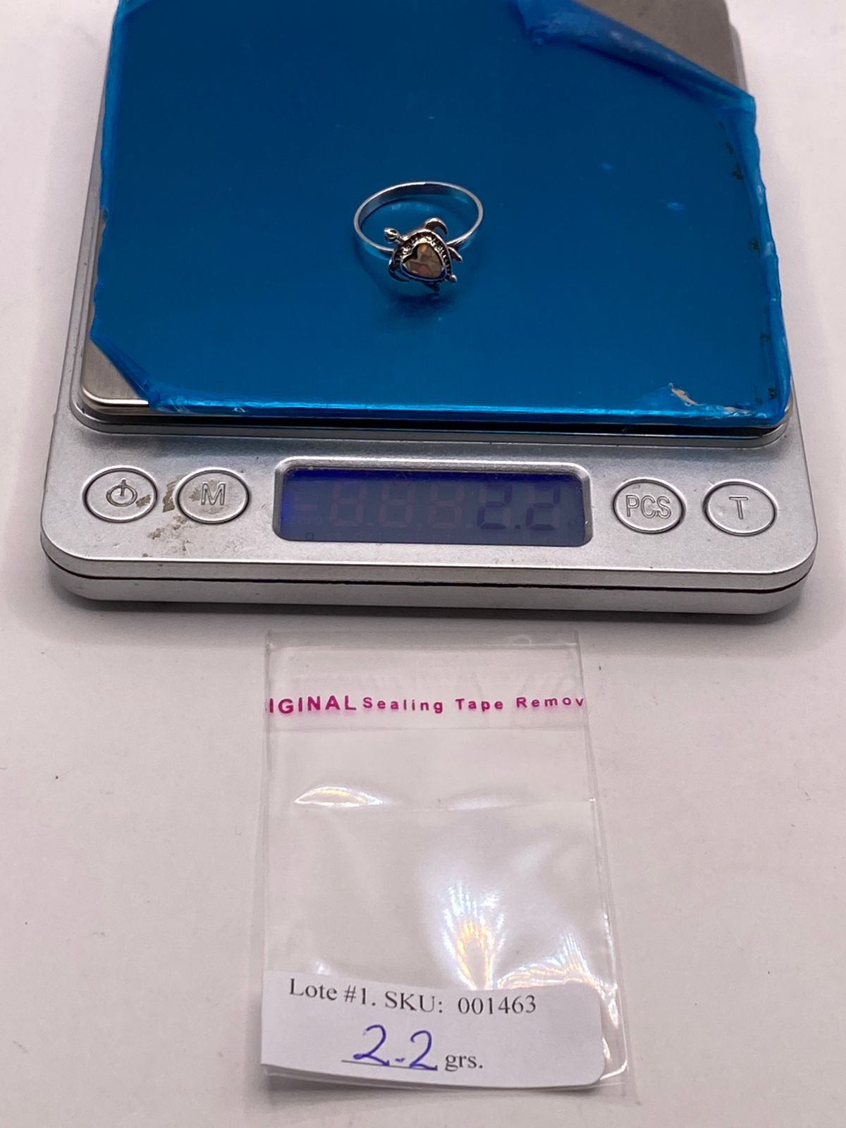 Anillo Tortuga Marina de Plata Ley 925 con Ópalo de Fuego Tornasol