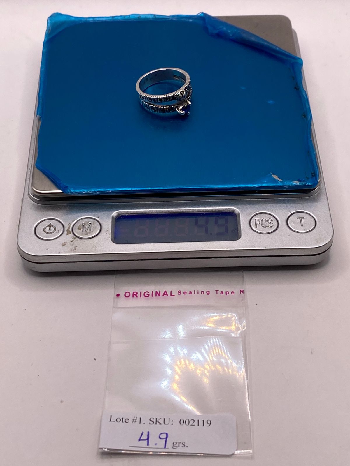 Anillo Vintage Doble Banda con Zirconia Azul y Marquesitas en Plata Ley 925