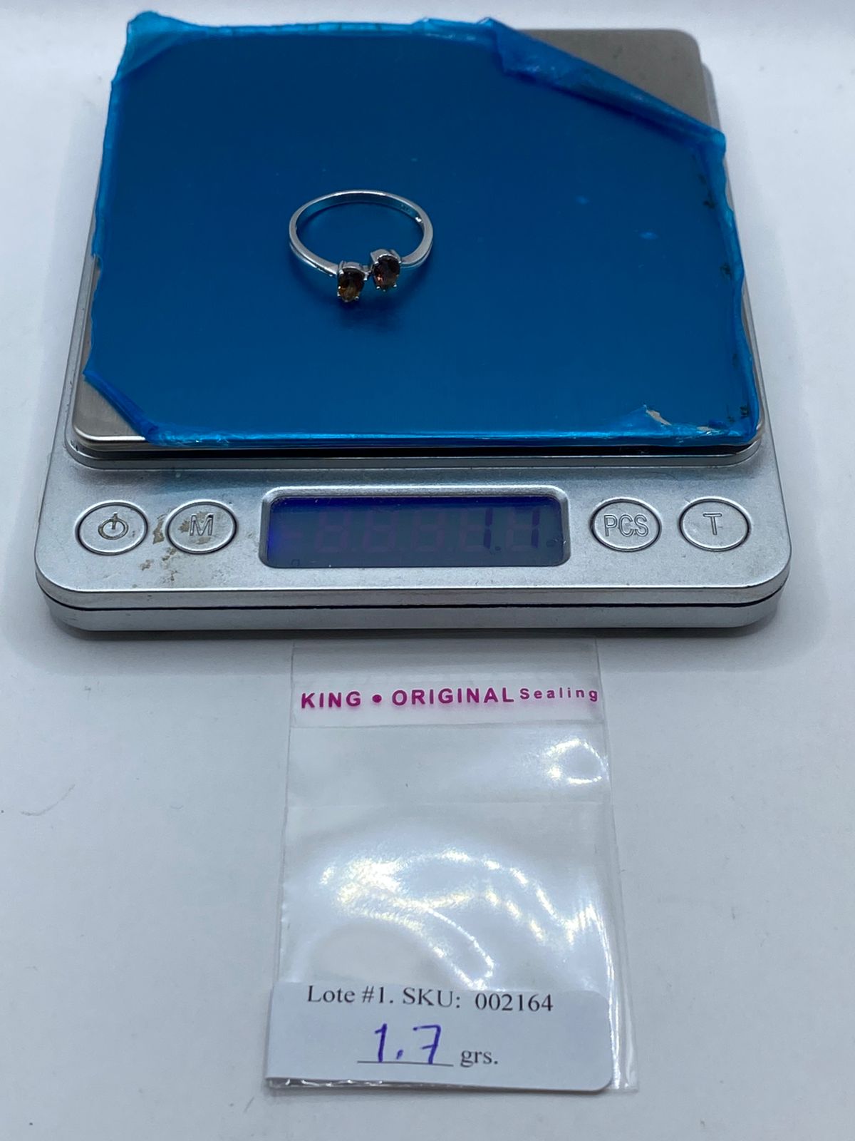 Anillo con Zirconias Color Ámbar en Plata 925