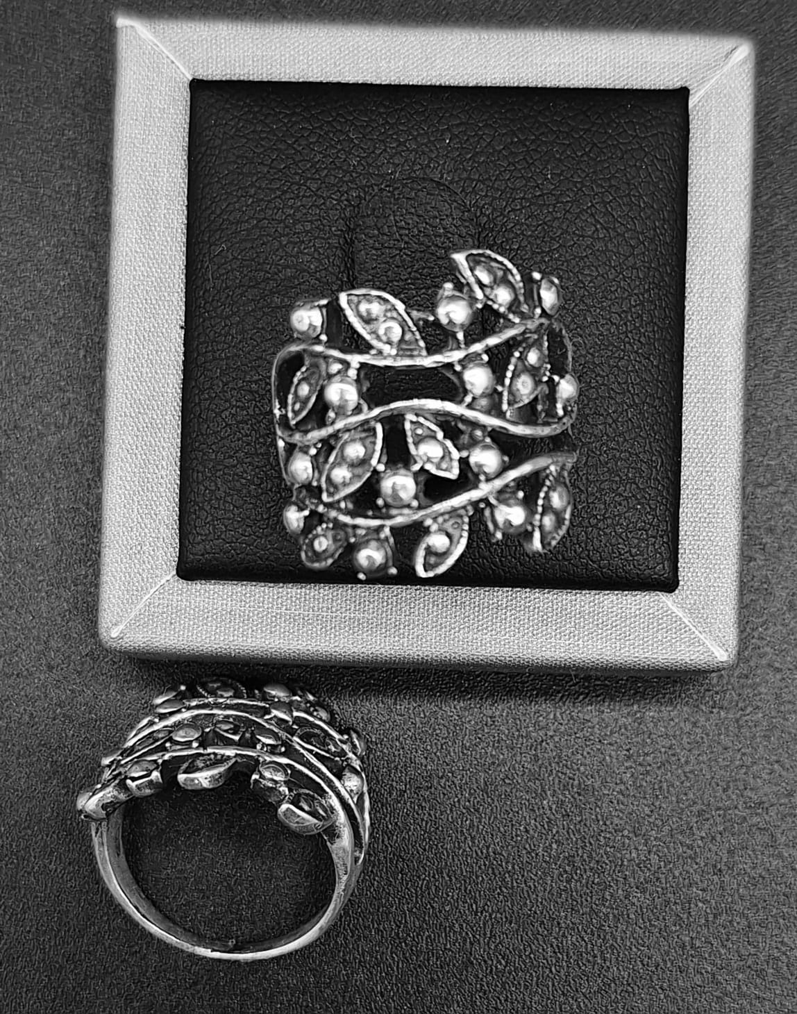 ANILLO PLATA LEY 925, RAMIFICADO