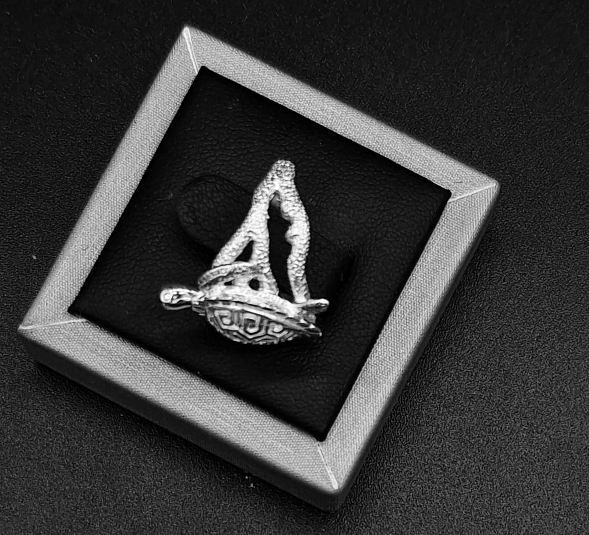 ANILLO PLATA LEY 950, TORTUGA