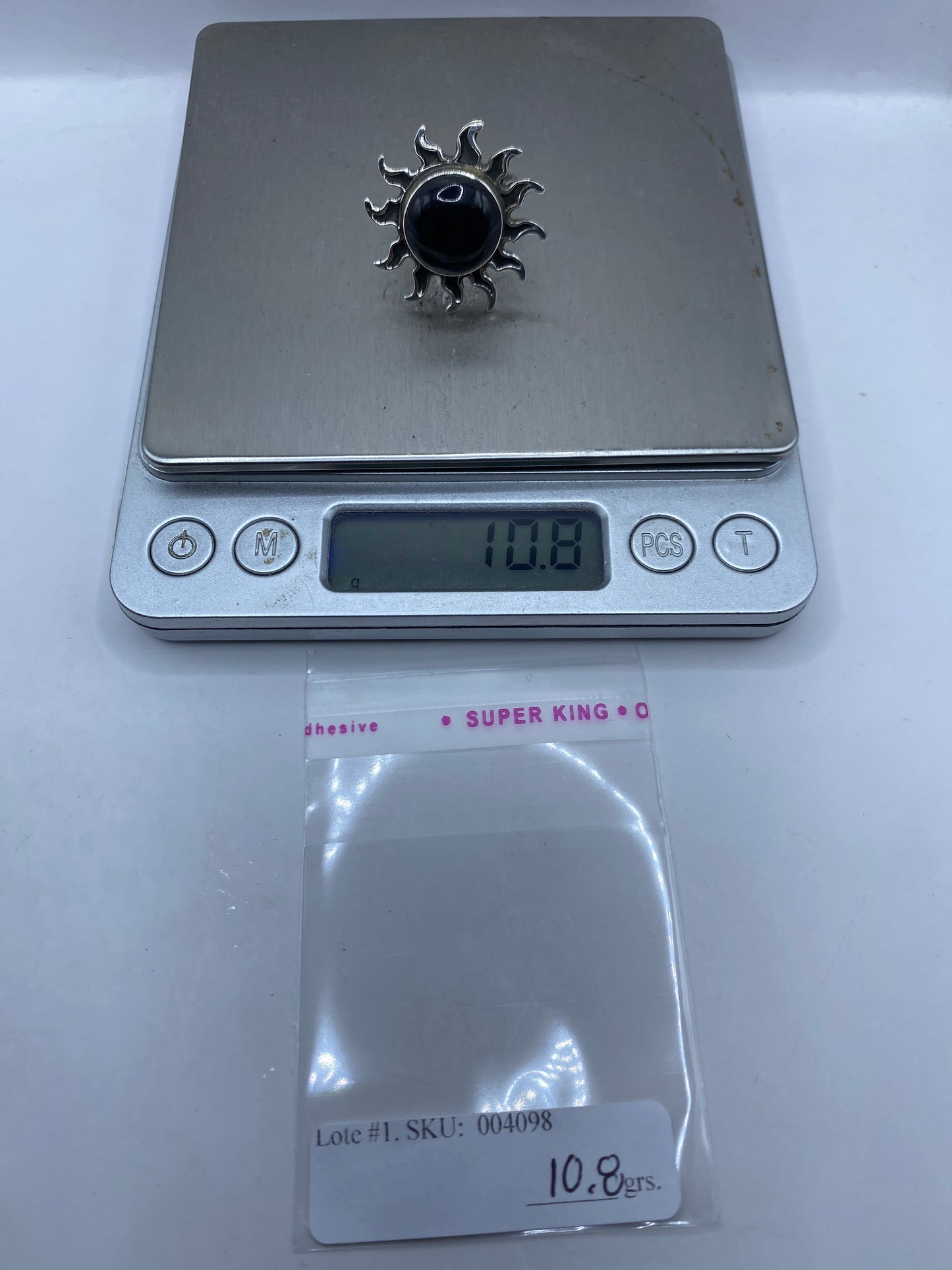 Anillo de Plata Ónix Negro Ajustable — Diseño Étnico Taxco — foto 6