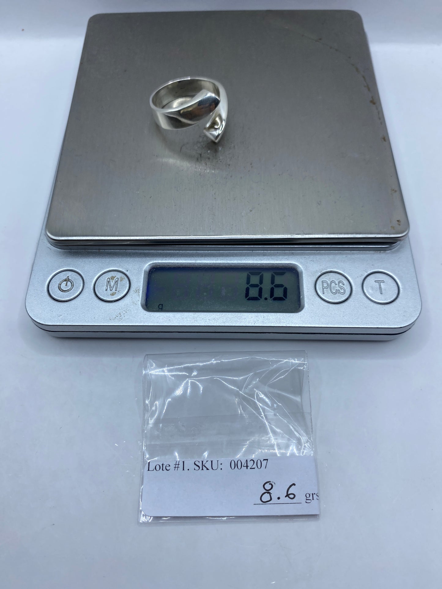 Anillo de Plata Ajustable Geométrico Moderno — foto 6