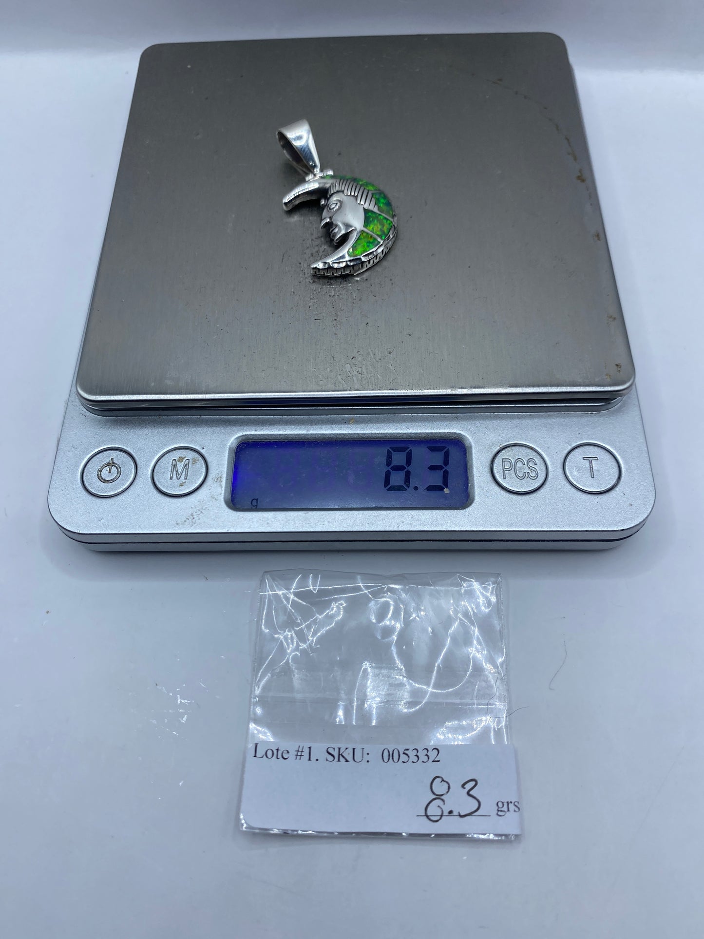 Dije Luna Plata .950 con Ópalo de Fuego — Taxco — foto 6