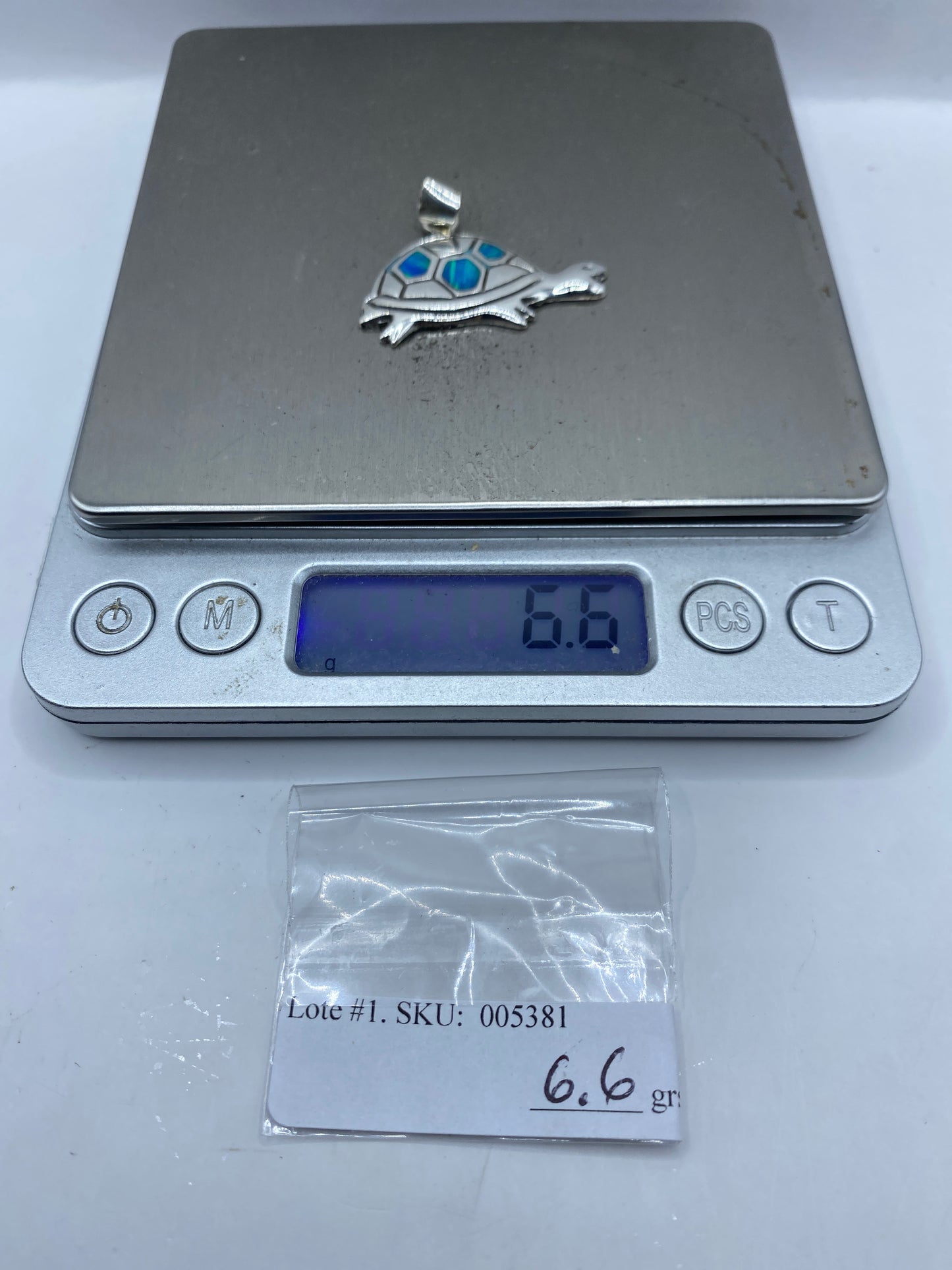Dije de Tortuga Plata .925 con Ópalo de Fuego — foto 6