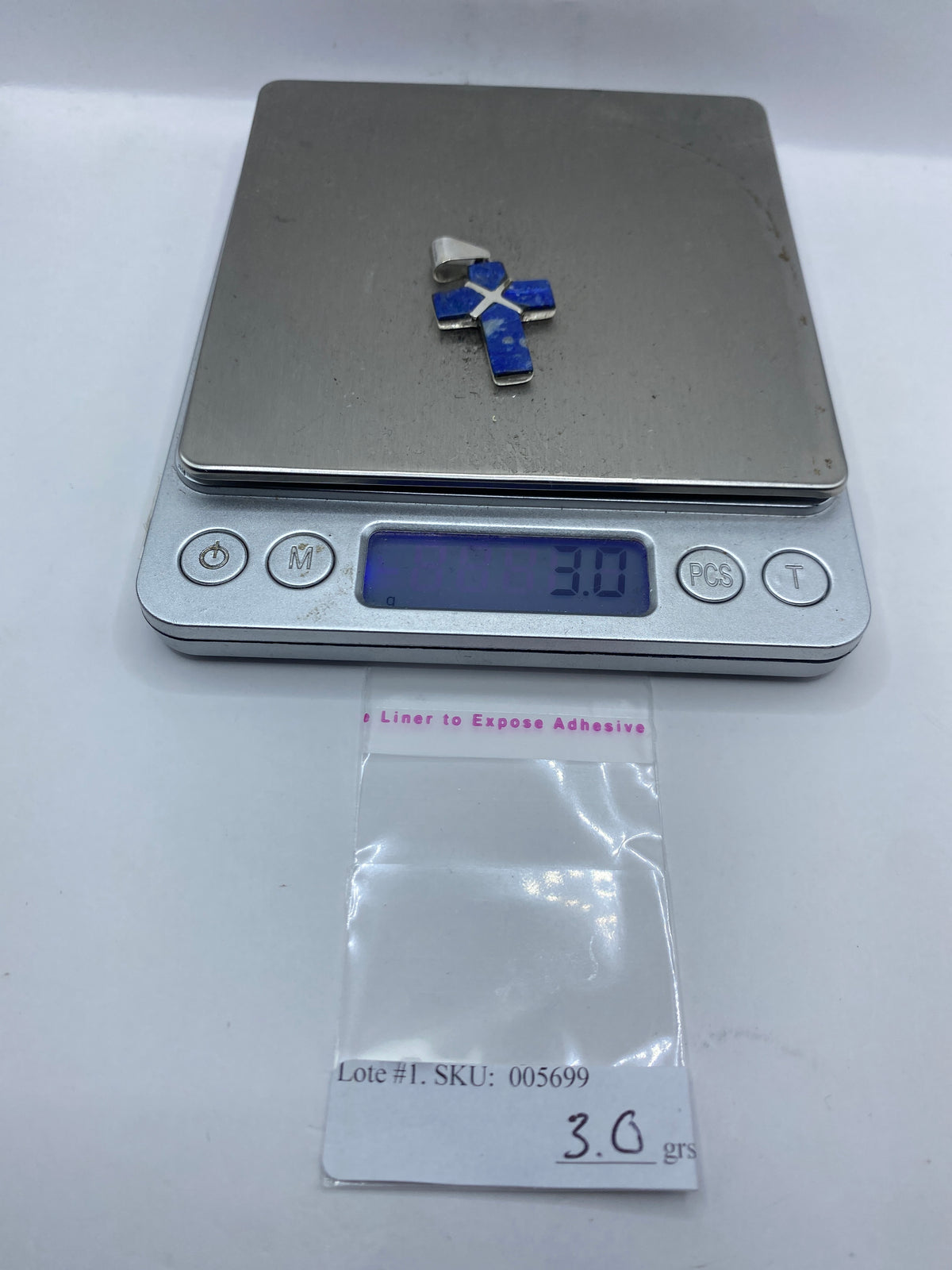 Dije Cruz de Plata con Lapislázuli — Taxco .950 — foto 6