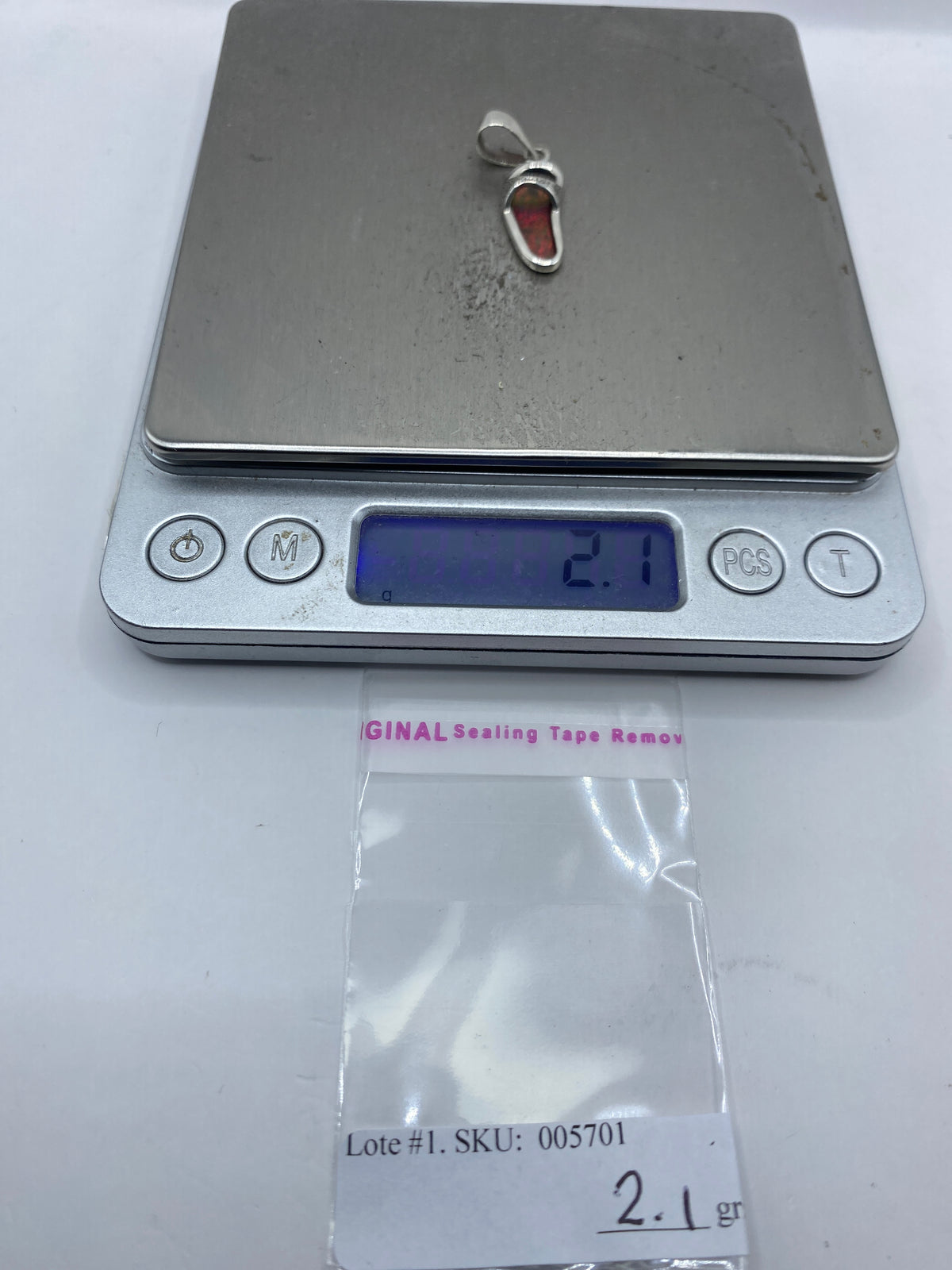 Dije de Plata .950 con Ópalo de Fuego Rosa — Taxco — foto 6