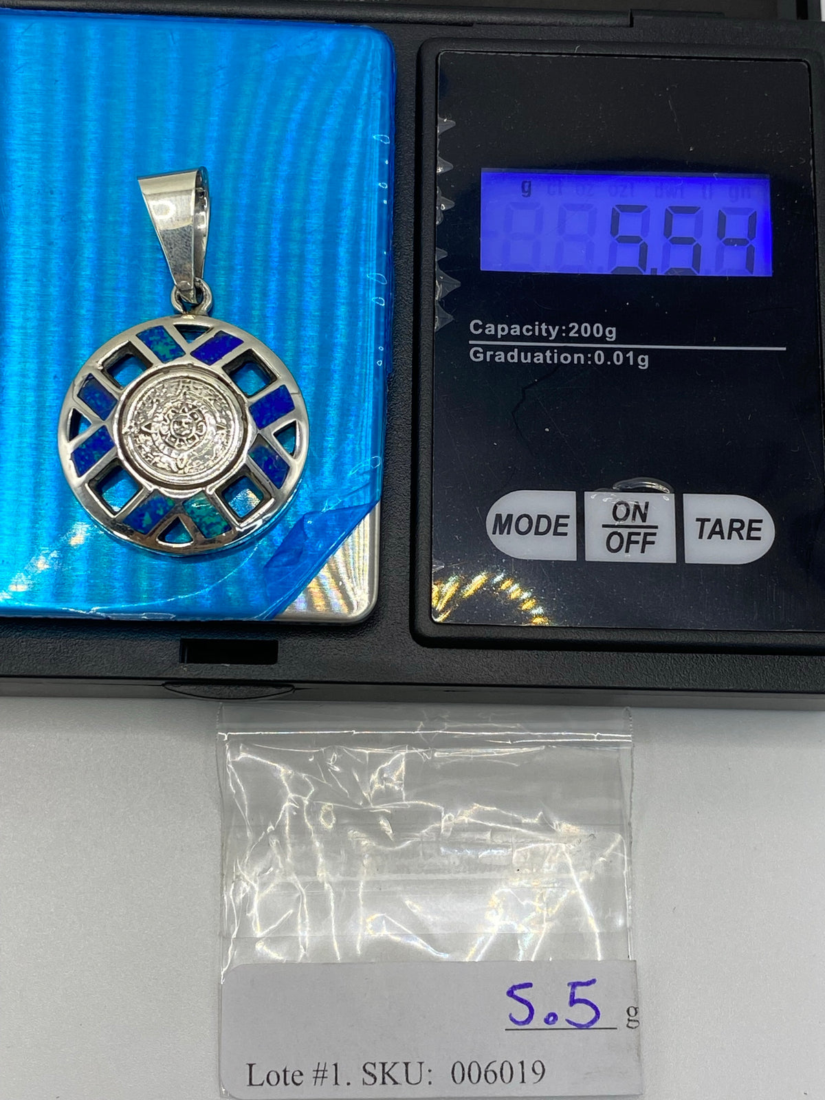 Dije Plata Calendario Azteca Ópalo Fuego — Taxco .925 — foto 6