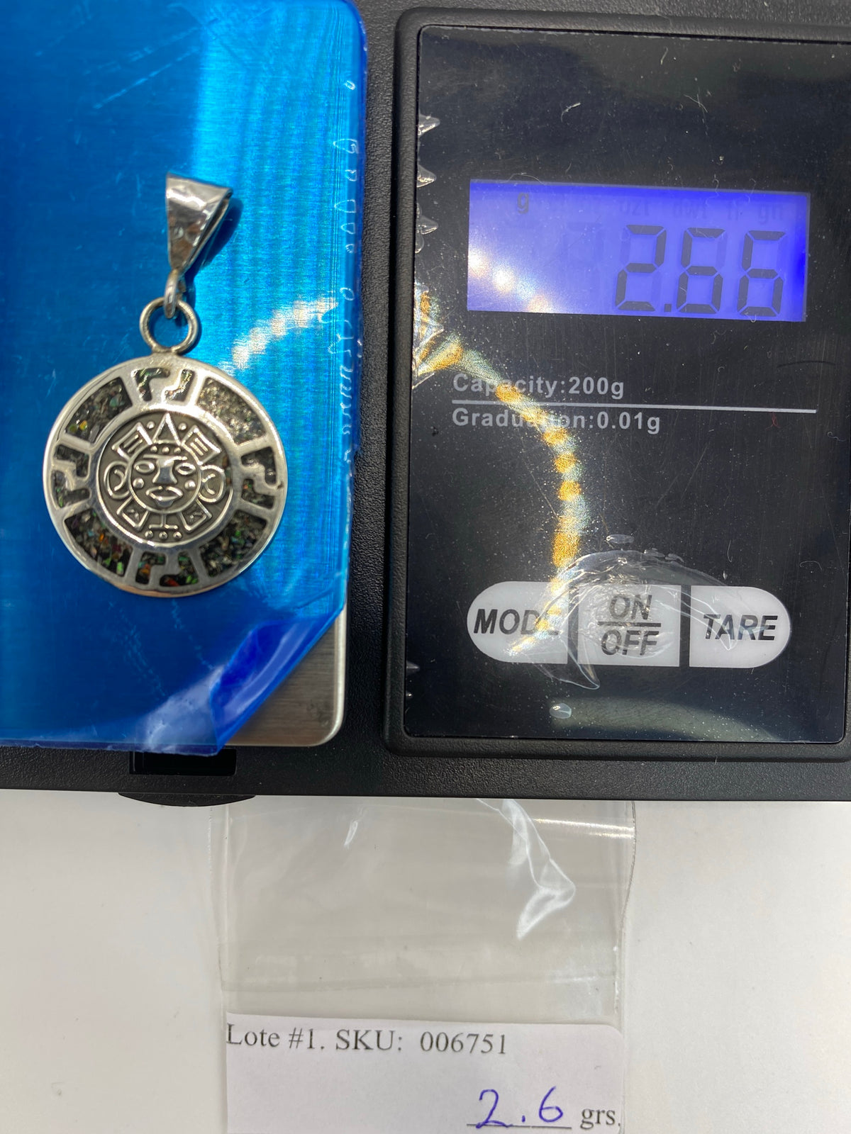 Dije Plata Calendario Azteca con Ópalo de Fuego — Taxco — foto 6