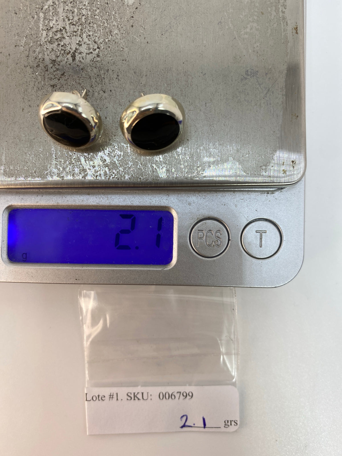 Aretes de Plata con Piedra Negra — Taxco 925 — foto 6