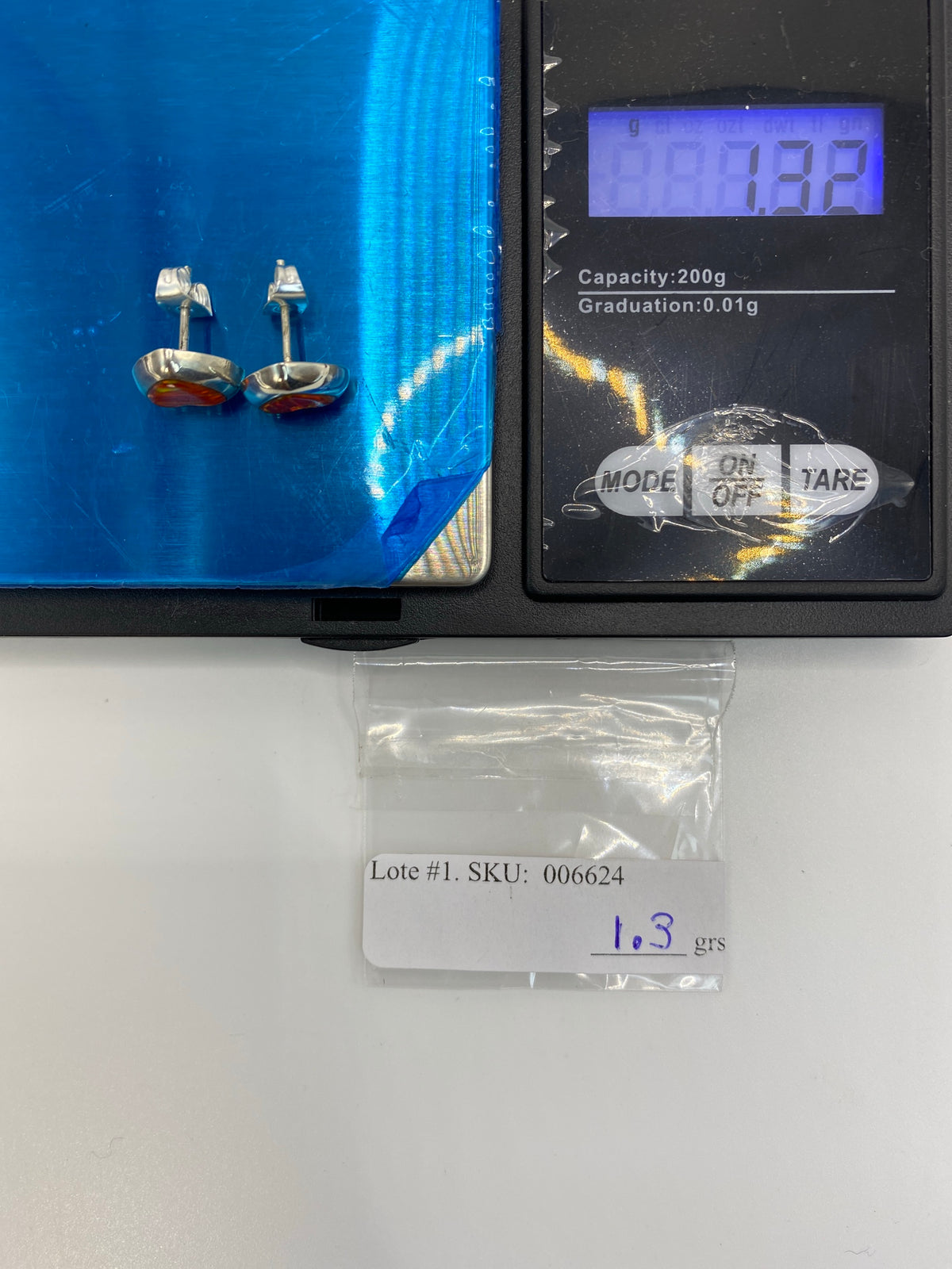 Aretes Plata Ópalo de Fuego Naranja Taxco 925 — foto 6